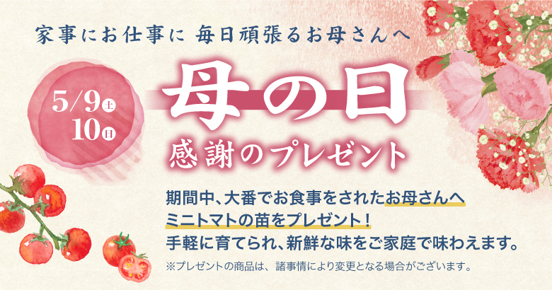 母の日感謝のプレゼント